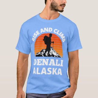 T-shirt Rise And Climb Mount Denali Alaska Vintage Mountai