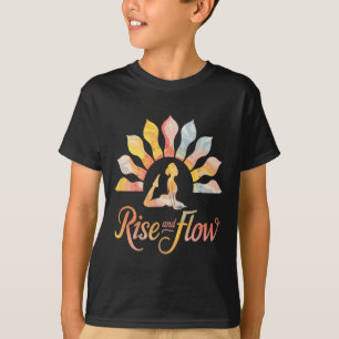 T-shirt Rise And Flow Yoga Méditation au lever du soleil L