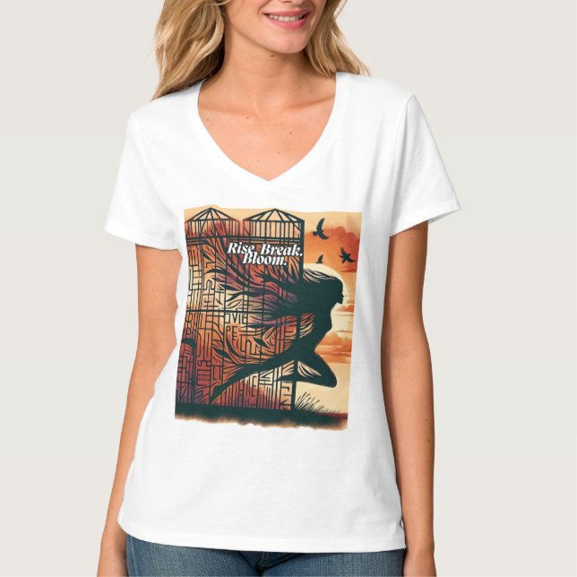 T-shirt Rise Break Bloom – Powerful quote art for blooming (Devant)
