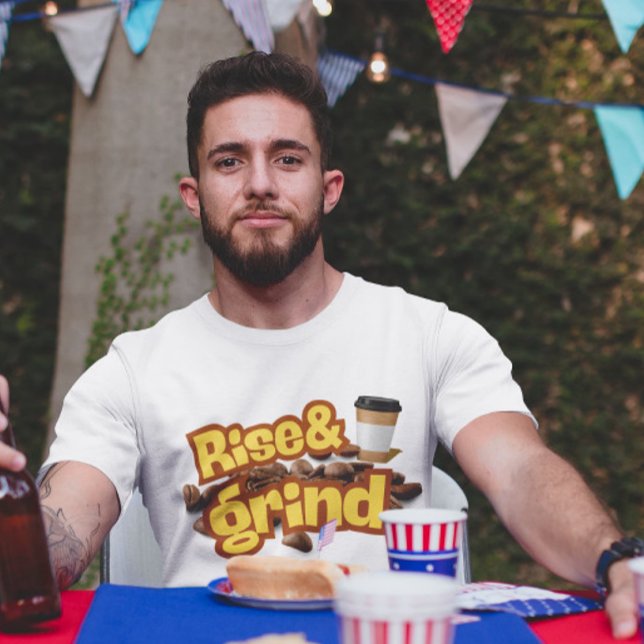 T-shirt Rise & Grind Funny Coffee Quote Design (Créateur téléchargé)