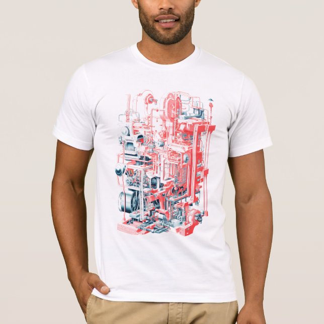 T-shirt Risographe de machines simples (Devant)