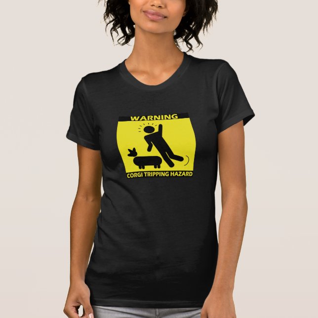 T-shirt Risque de déclenchement - dames de corgi (Devant)