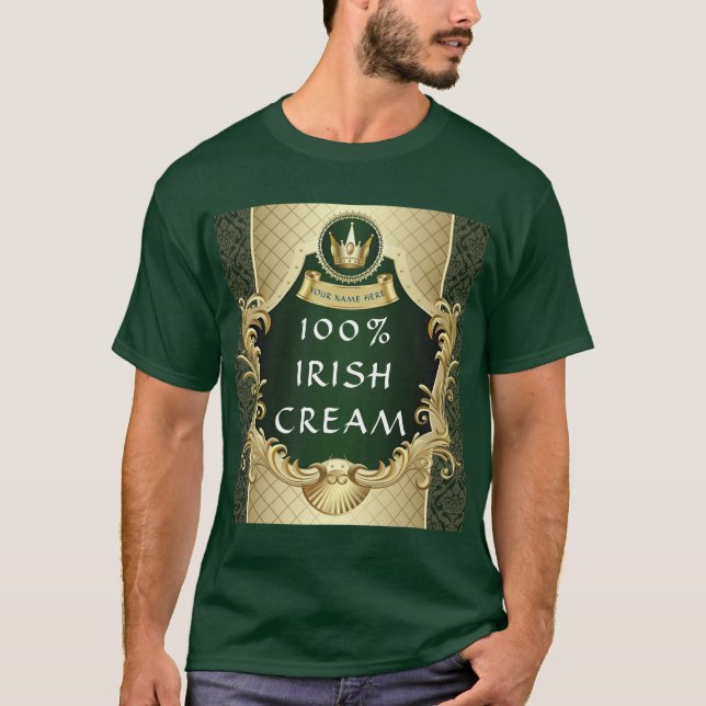 T-Shirt risqué Saint-Patrick 100% Irish Cream (Devant)