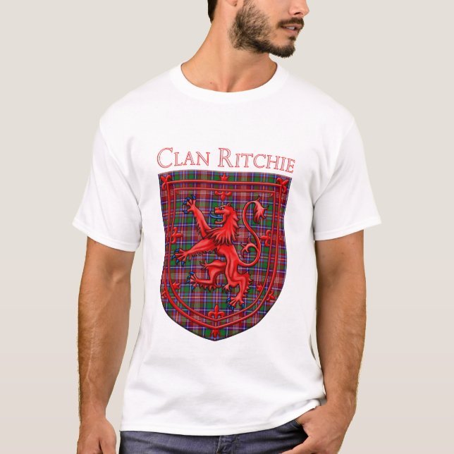 T-shirt Ritchie Tartan Scottish Plaid Lion Rampant (Devant)