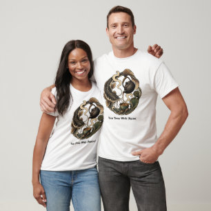 T-shirt Rituel de thé Koi avec feuilles de lotus