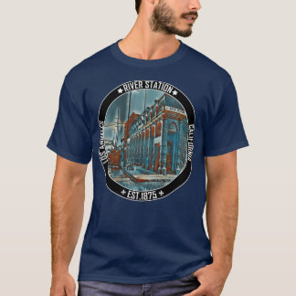 T-shirt River Station LA Los Angeles Railroad 1