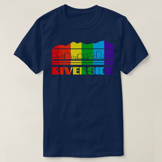 T-shirt Riverside Pride Riverside LGBT Don LGBTQ Support (Design devant)