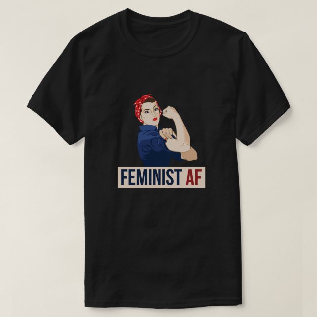 T-shirt riveter féministe de rosie AF essentiel (Design devant)