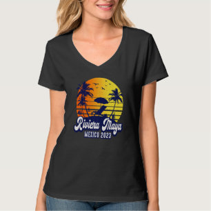 T-shirt Riviera Maya 2023 Mexique Plage au coucher du sole