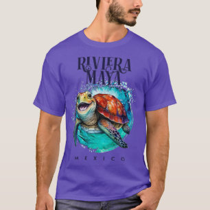 T-shirt Riviera Maya Mexique Aquarelle Joyeuse tortue de m