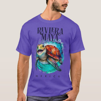 T-shirt Riviera Maya Mexique Aquarelle Joyeuse tortue de m