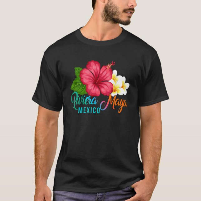 T-shirt Riviera Maya Vacation Mexico Tropical Hibiscus Flo (Devant)
