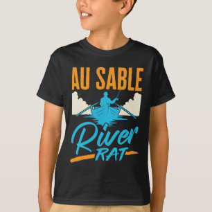 T-shirt Rivière Au Sable Rat Rafting Canoëisme Pêche Batea