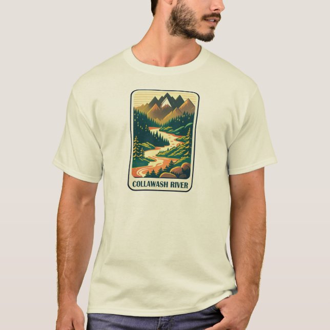 T-shirt Rivière Collawash Oregon Couleurs (Devant)