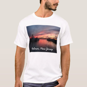 T-shirt Rivière de requin de bateaux de marina de coucher