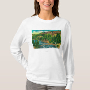 T-shirt Rivière de Spokane et pont de pied de suspension
