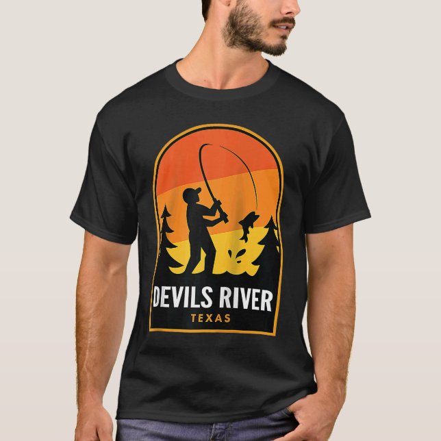 T-shirt Rivière des Diables Texas Pêche Raglan (Devant)