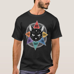 T-shirt Rivière d'Ombre de Vent Étoile Tonnerre Ciel Chat