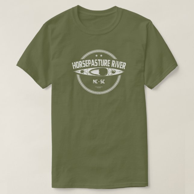 T-shirt Rivière Horsepasture Caroline du Nord Kayak (Design devant)