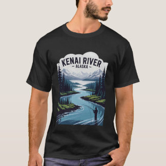 T-shirt Rivière Kenai Alaska Pêche Camping Extérieur Riviè