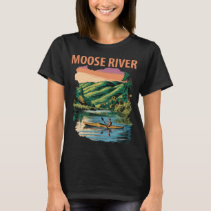 T-shirt Rivière Moose New York, Vue panoramique, Voyage