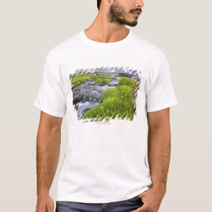 T-shirt Rivière trouble avec les fleurs sauvages roses
