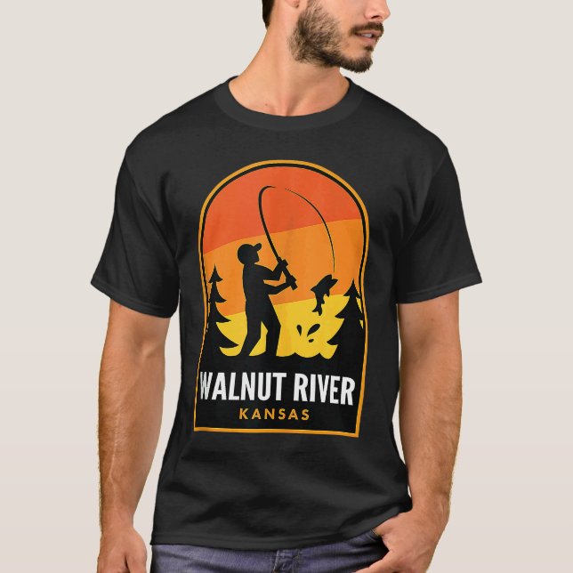 T-shirt Rivière Walnut Kansas Pêche (Devant)