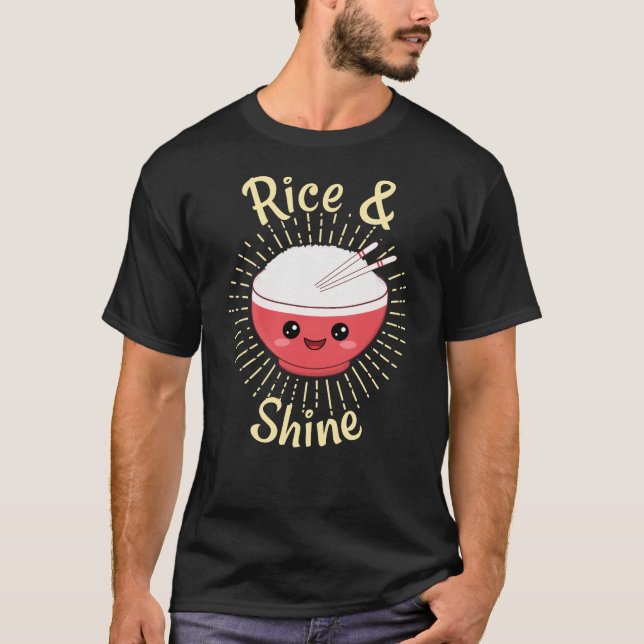 T-shirt Riz et Shirt Cute Kawaii Ramen Rice Bowl Pun (Devant)