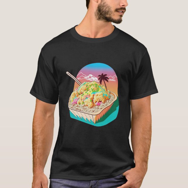 T-shirt Riz frit Synthwave esthétique avec 80s esthétique (Devant)