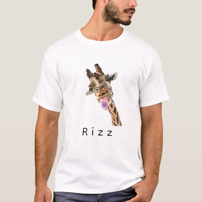 T-Shirt Rizz avec une girafe drôle (Devant)