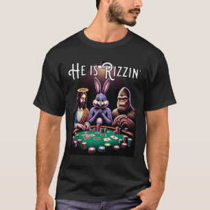 T-shirt Rizz Drôle Il Rizzin Jésus Lapin De Pâques Bigfoot