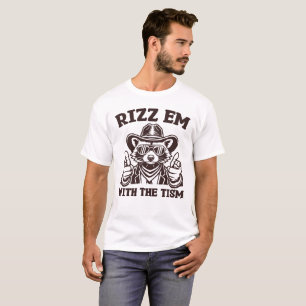 T-shirt Rizz Em Avec Le Tism, Raccoon Drôle