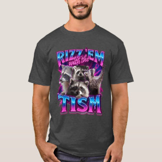 T-shirt Rizz em avec l'hism Racoon pour hommes femmes et r