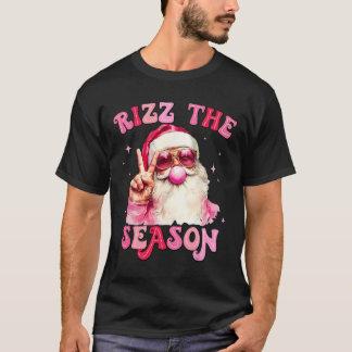 T-shirt Rizz La Saison Santa Bubble Gum Rose Rizzmas Chri