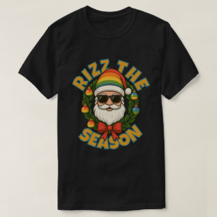 T-shirt Rizz La Saison Tendance Noël Gay Santa Arc-en-ciel