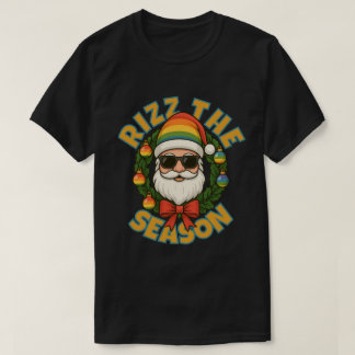 T-shirt Rizz La Saison Tendance Noël Gay Santa Arc-en-ciel