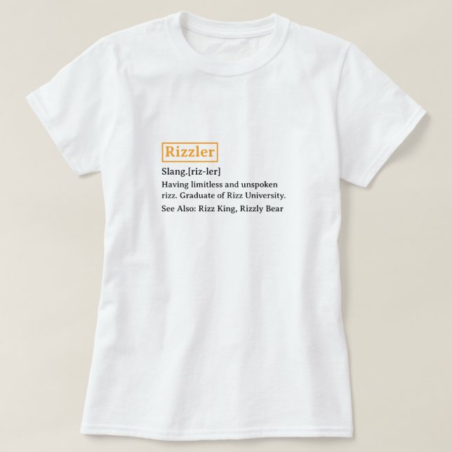 T-shirt Rizzler définition de dictionnaire drôle (Design devant)