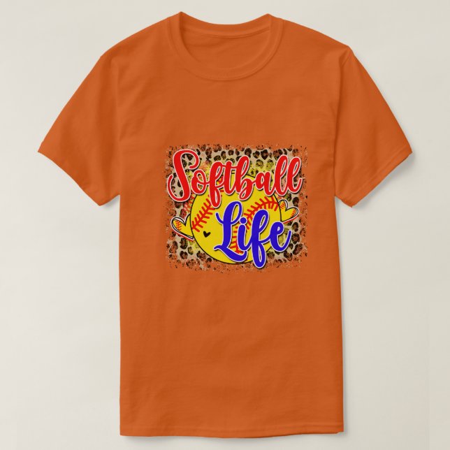 T-shirt Rms007313 softball life (Design devant)