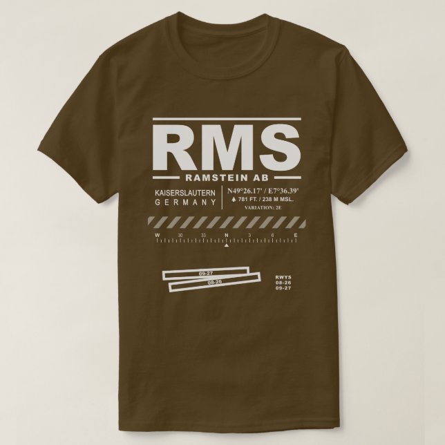T-shirt RMS de la base aérienne de Ramstein (Design devant)