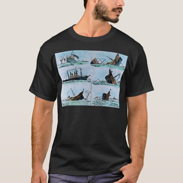 T-shirt RMS Titanic descendant la glissière de lanterne (Devant)