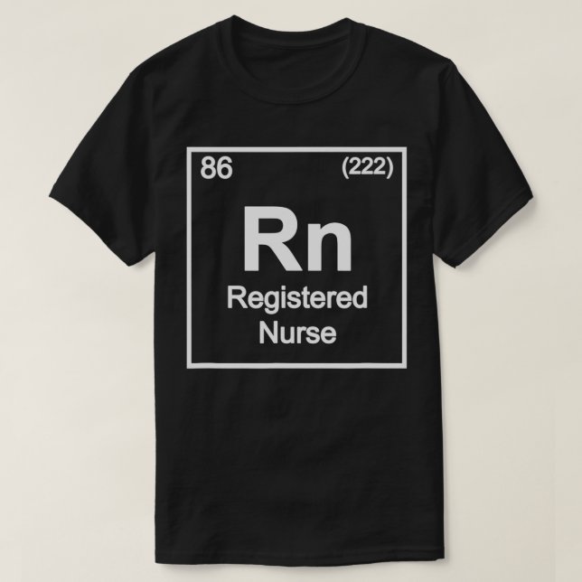 T-shirt Rn Infirmière inscrite Tableau périodique Élément  (Design devant)