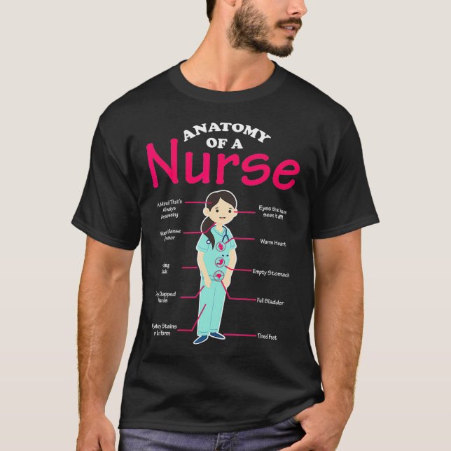 T-shirt RN LVN Infirmière Anatomie Scrub Cool Infirmière D (Devant)