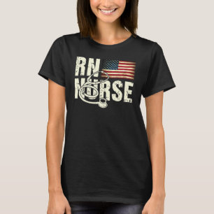 T-shirt RN Nurse American Flag 4 juillet Veterans US Pat
