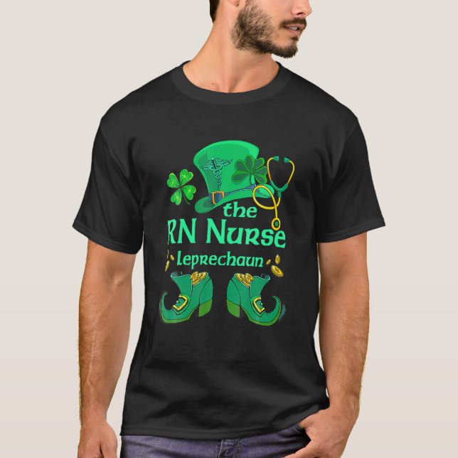 T-shirt RN Nurse Leprechaun Shamrock Irish Nurse St Part (Devant)