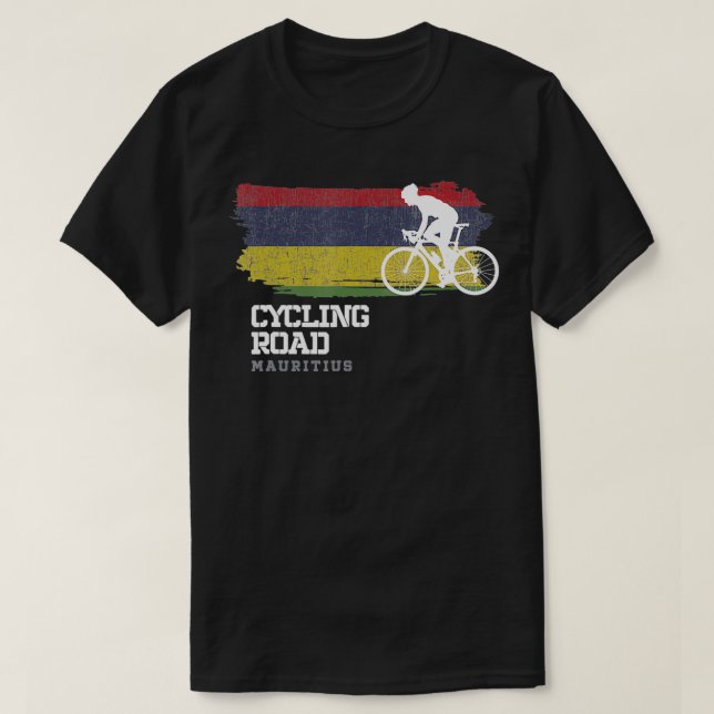 T-shirt Road Cycling Ile Maurice Road Vélo Vitesse Voiture (Design devant)