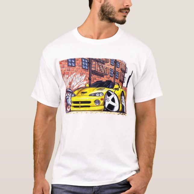 T-shirt Roadster/avant jaunes de ViperAlley seulement (Devant)