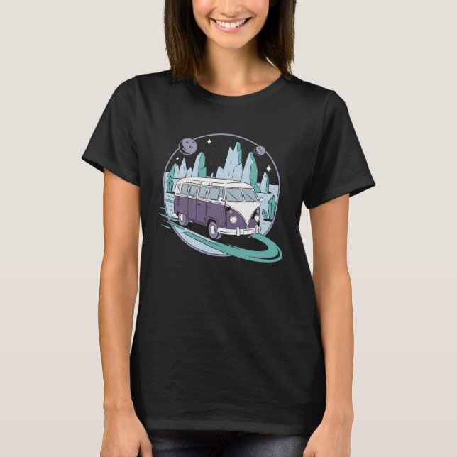 T-shirt Roadtrip Intergalactique – Van Spatial Psychédéliq (Devant)