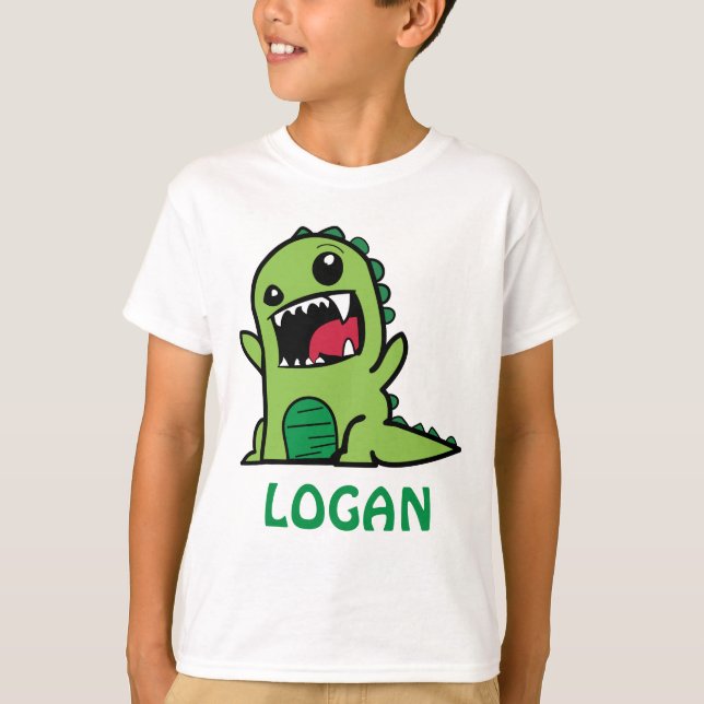 T-shirt Roar de dinosaure personnalisé avec nom (Devant)