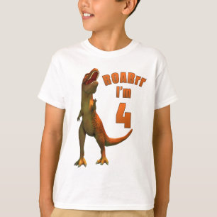 T-shirt ROAR I'm 6 Fun T-Rex Kid Anniversaire
