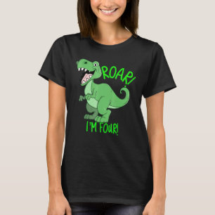 T-shirt ROAR IM Quatre enfants Tyrannosaurus Rex Dino Birt